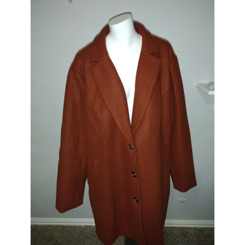 Agnes Orinda Women Plus Size Outerwear Overcoat Double Breasted Long Pea Coat 4X